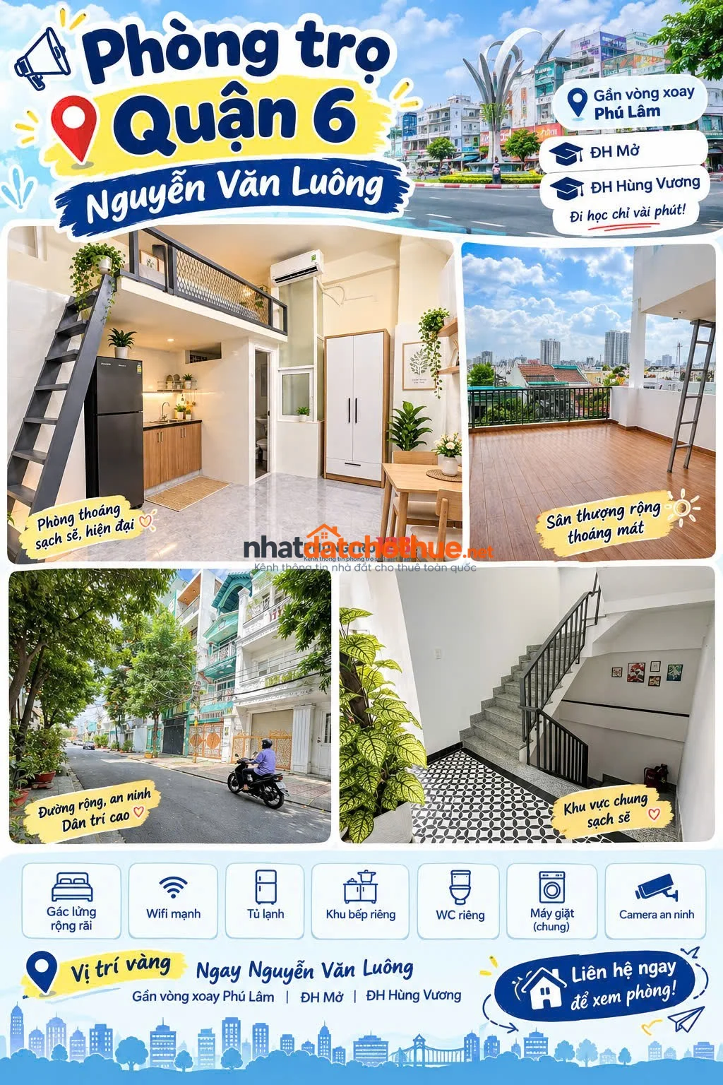 GIẢM 500K THÁNG ĐẦU PHÒNG GÁC CAO MỚI TOANH NGUYỄN VĂN LUÔNG