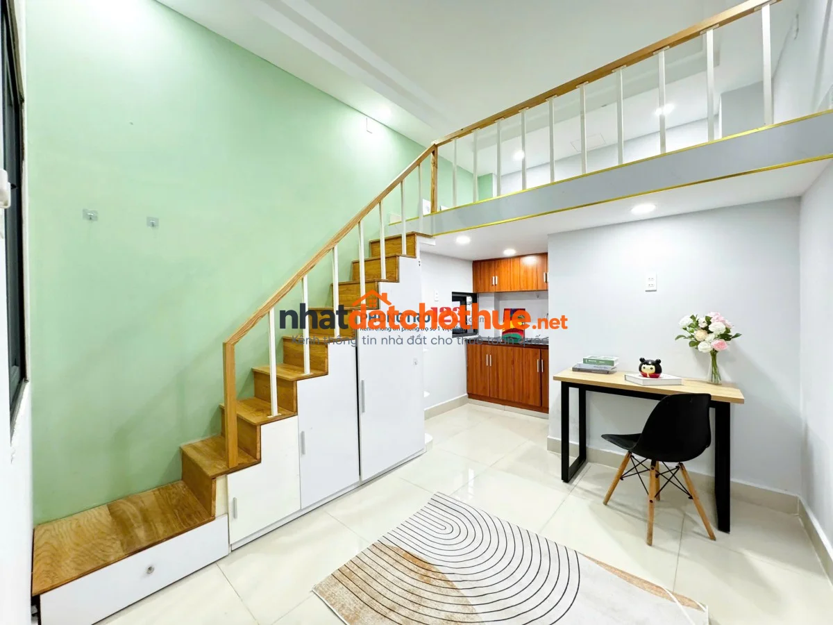 Cho thuê phòng gác lửng rộng, full nội thất, cửa sổ| gần UTH, FTU2, HUTECH – Chu Văn An, Bình Thạnh 1