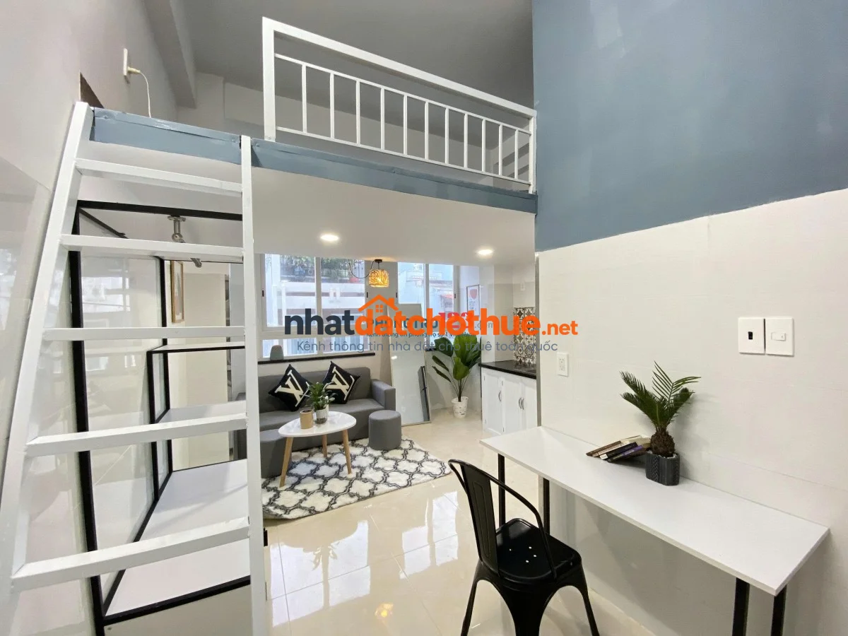 Cho thuê phòng gác lửng đẹp, thang máy, bảo vệ, Full NT - Bình Thạnh gần Hàng xanh; UTH, FTU, UEF 1