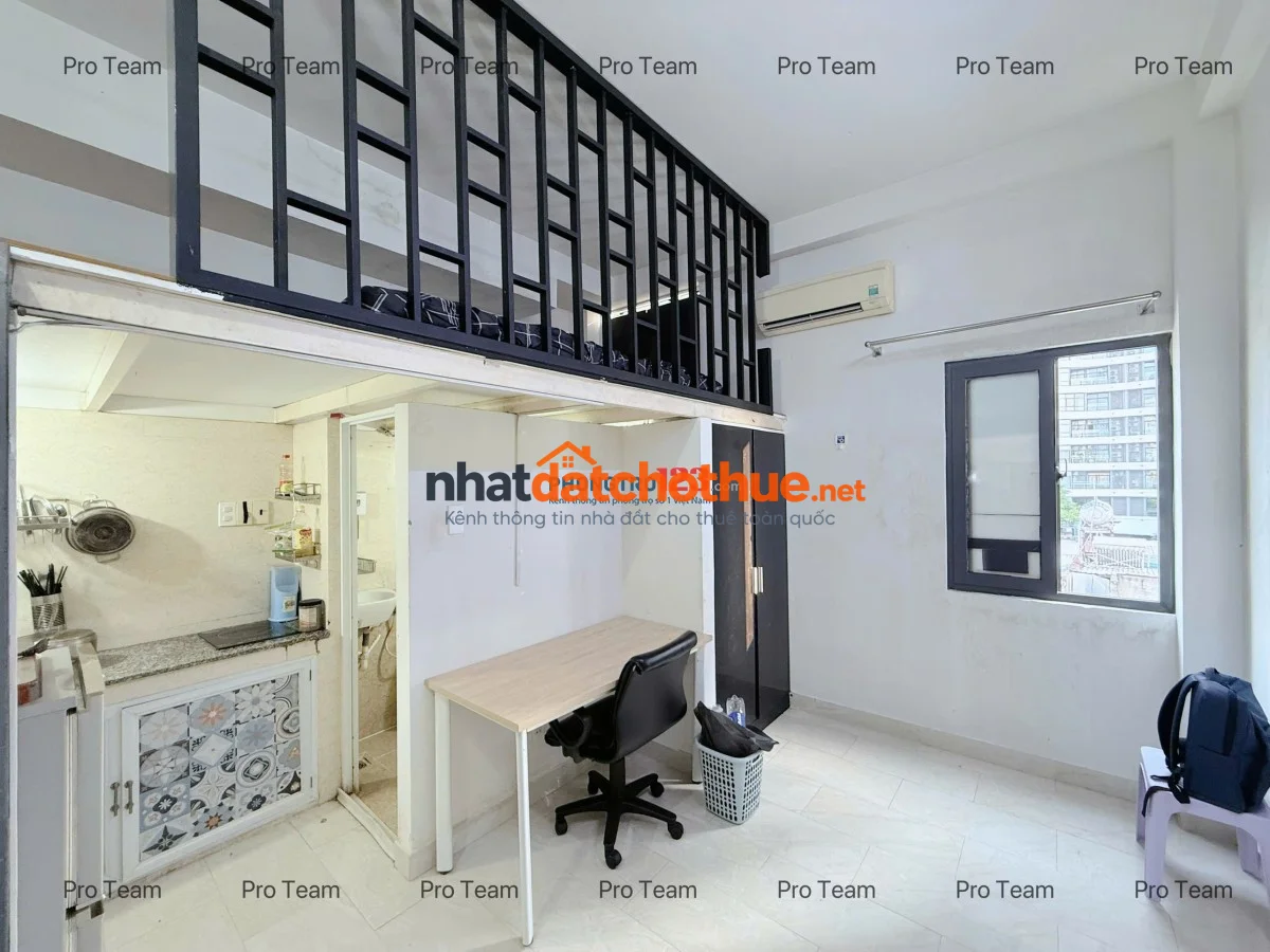 Cho thuê căn có gác, cửa sổ lớn, FULL nội thất, Bình Thạnh gần FTU2, UTH, HUTEC 1