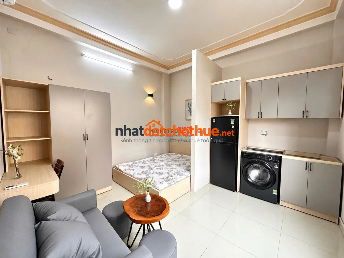 Cho thuê 1pn tách bếp - Máy giặt riêng - sát đại lộ Điện Biên Phủ, Pearl Plaza, Ga Metro Tân Cảng 1