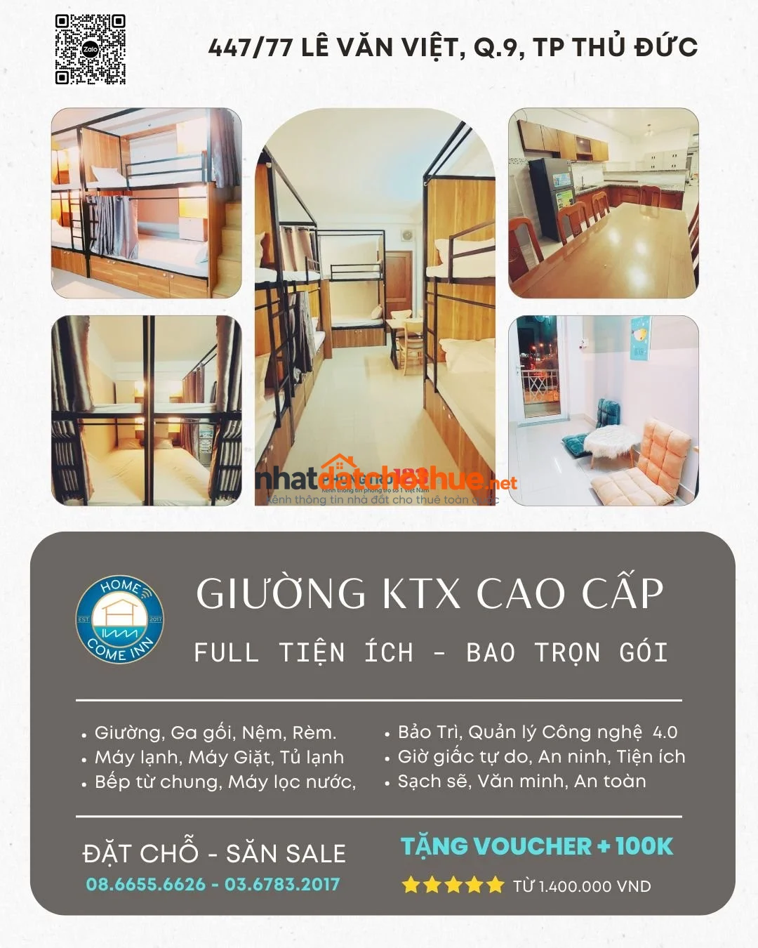 CHO THUÊ KTX CAO CẤP LÊ VĂN VIỆT Q,9 ĐẦY ĐỦ NỘI THẤT GIÁ RẺ 1