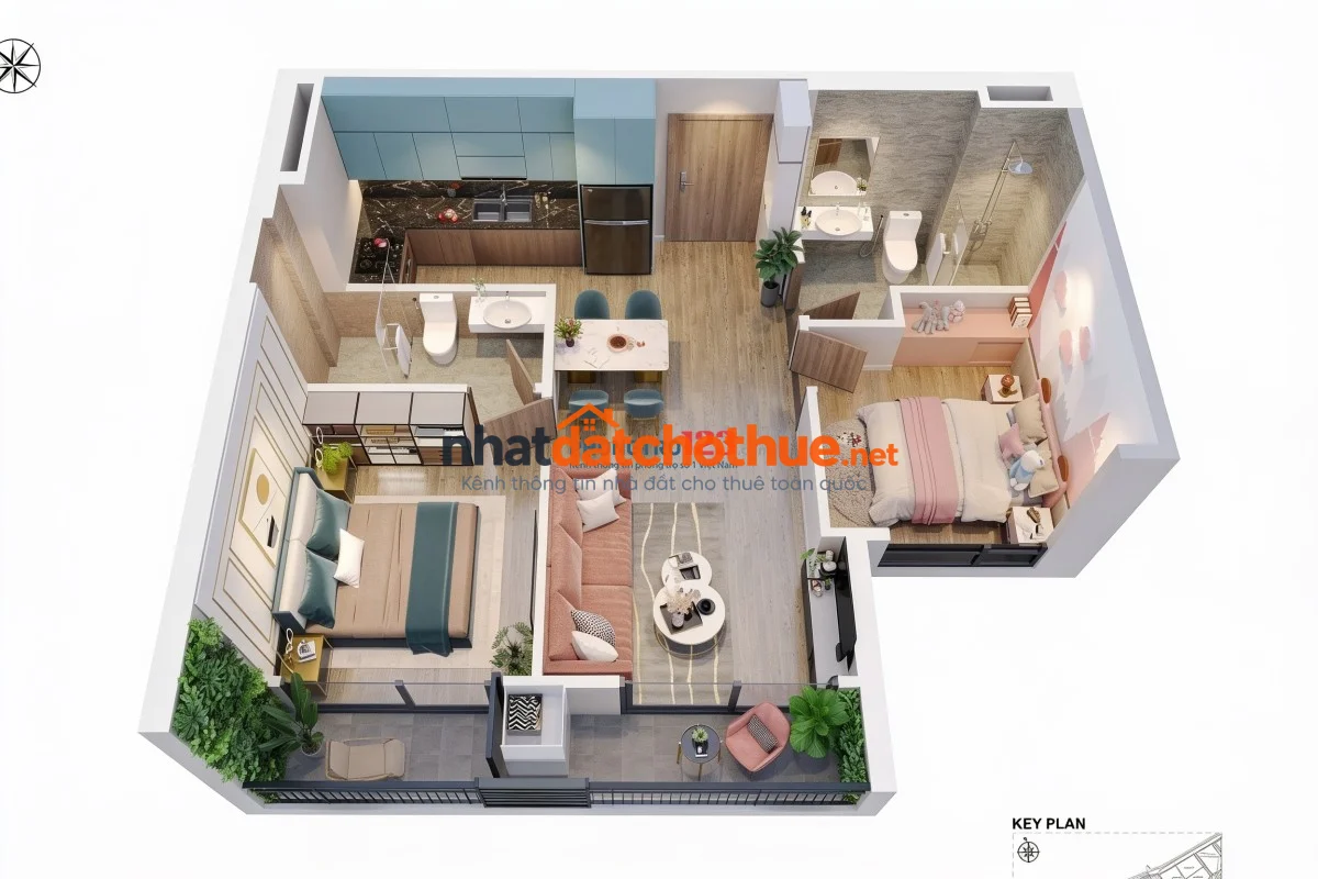 CHO THUÊ CĂN HỘ 2PN | BE1 VINHOMES OCEAN PARK 1